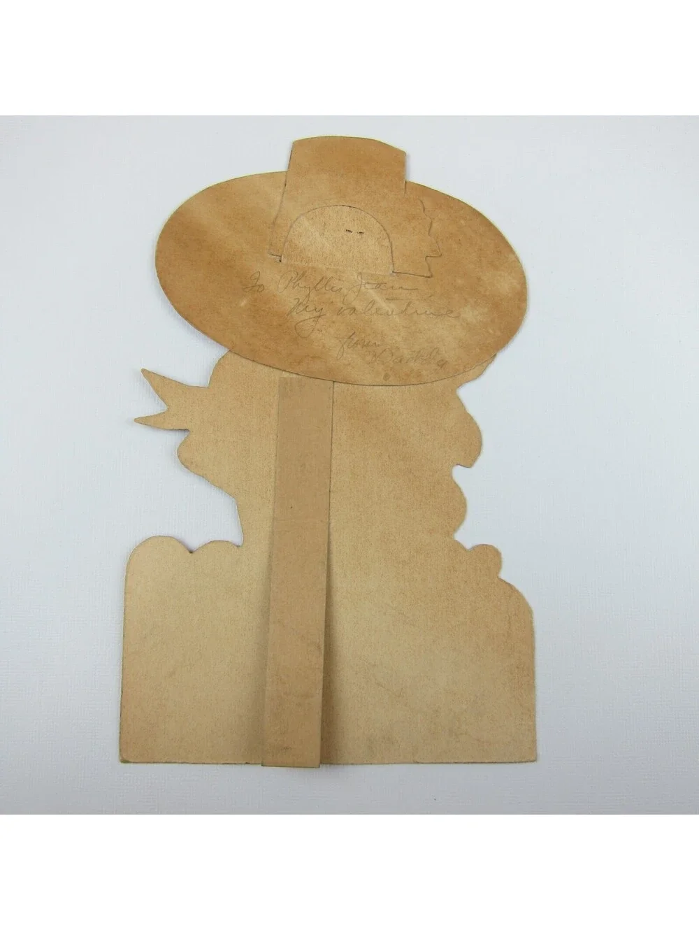 Vintage Valentine Card Die Cut Girl 3D Red Hat Havanese Puppy Dog LARGE Stand Up
